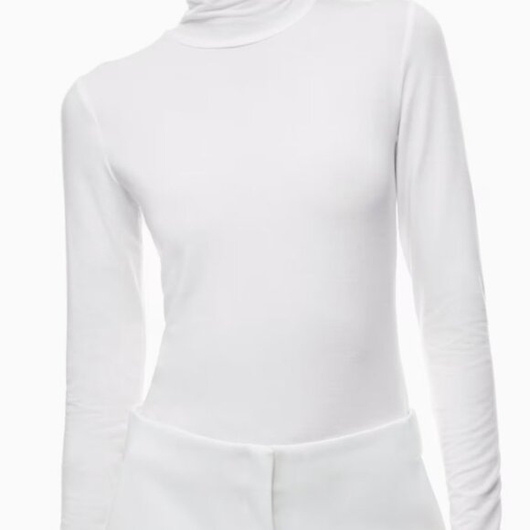 White Mock Neck Aritzia Body suit - Picture 3 of 4
